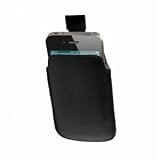 Black Leather Pouch Case Cover For The iPhone 4 4S