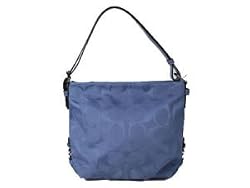Authentic Coach Blue Signature 24CM Zip Duffle Hobo Bag 15067 Periwinkle
