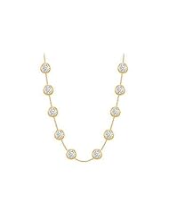 Diamonds By The Yard Necklace on a 14K Yellow Gold Chain With Three Carat Diamonds