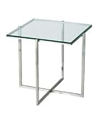 Glacier Glass Top End Table