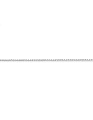 14k White Gold 16in 1mm Solid D/C Machine-Made Rope Necklace Chain