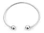 Sterling Silver Ball Ends Charm Bangle Cuff Bracelet For Charms and Beads