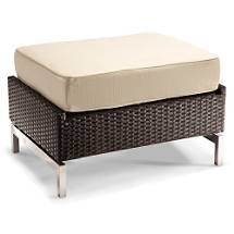 Metropolitan Ottoman with Cushion - Sailcloth Shell,Modern Bronze - Outdoor Patio Furniture - Frontgate