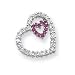 Sterling Silver Ruby & Cz Floating Heart w/ 18 Box Chain