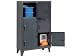 Heavy Duty Personnel Locker Multiple Tier 42x18x68 6 Doors Assembled Gray