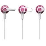 Audio Technica CK6W In-ear Headphones with 10.7mm Rare-earth Drivers, Loop Support Design and Interchangeable loop supports, Pink