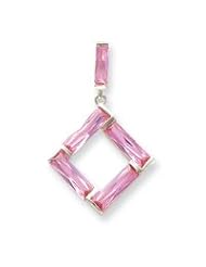 Sterling Silver Pink CZ Pendant