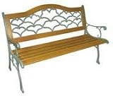 DC America SL2010-SS, Sea Shell Park Bench, Cast Iron Frame and Hardwood Slats, Rust Resistant Bronze Finish