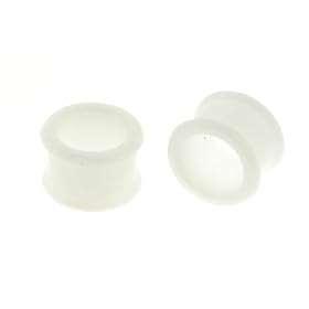 Silicon Double Flare White Plug - 9/16'' - Sold as a Pair