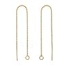 22K Gold Plated Sterling Silver Ear Threaders 4 Inch w/ Loop