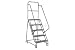 Perforated 24W 5 Step Steel Rolling Ladder 10D Top Step