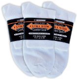 Extra Wide Athletic Quarter Socks for Men (3 Pack) (16-21 (up to 6E wide), White)