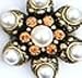 Improving Lifestyles Star Design Pearl Fashion Ring Adj. Cream/Amber