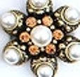 Improving Lifestyles Star Design Pearl Fashion Ring Adj. Cream/Amber