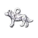 Wolf Solid Sterling Silver Charm Approximately 3/4" Across
