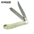 Schrade 94WBR Old Timer Gunstock Trapper Knife with Clip and Spey Blades, White Bone Handle with Rifle Insert