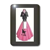 Florene The Fifties - Retro Pink Poodle Skirt - Light Switch Covers - single toggle switch