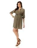 21bvEFcISHL. SL160  A Pea in the Pod: Convertible Sleeve Button Detail Maternity Dress