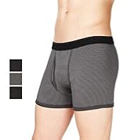 3 Pack Authentic Cool & Fresh™ Stretch Cotton Feeder Striped Trunks with Stay New™
