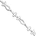 Sterling Silver Ichtus (Fish) & Crosses Bracelet - 7.5 inch