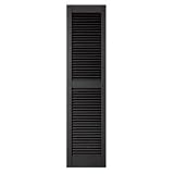 Mid-America 18" x 83" Black L2 Louvered Vinyl Exterior Shutters (Pair)