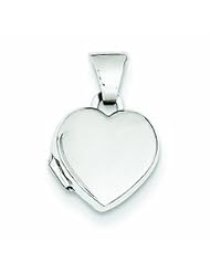 14K White Gold Polished Heart-Shaped Locket