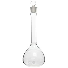Chemglass CG-1600-05 Glass Class A Volumetric Flask, with Glass Stopper