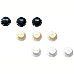 Fender Strat Knobs One Volume, Two Tone,  White