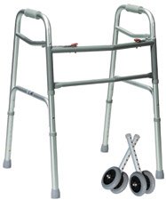Oversized Junior Aluminum Folding Walker, 2-button