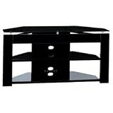 58 Black Lacquered TV Stand (Black) (58H x 19.63W x 18.75D)