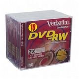 Verbatim 10PK DVD-RW 4.7GB 2X BRANDED ( 94918 )
