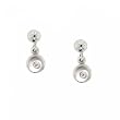 925 Silver Dangling Round Stud Earrings White Diamonds