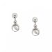 925 Silver Dangling Round Stud Earrings White Diamonds