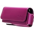 PREMIUM PURPLE HORIZONAL LEATHER CASE POUCH (With Interchangeable Belt Clips) for Blackberry Pearl 8100, 8130 / Samsung Glyde U940, Sway U650, Highlight T749 / LG Glance VX7100, CF360, LX370 / Motorola Renew W233, Active W450, VE240 Retail Packaging