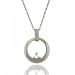Diamond Solitaire Circle of Life Pendant w/ Chain in 10K White Gold
