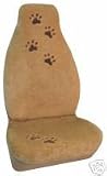 Dog Doggie Puppy Paw Prints Seat Covers Tan Color (Pair)
