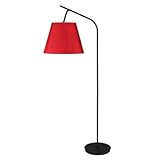 Walker Floor Lamp in Powder Coated Black Shade Finish: Stripes
