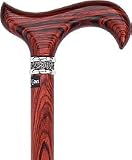 Derby Walking Cane With Exotic Cocobolo Wood Shaft and Pewter Rose Collar