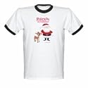 Rudolph the Red Nosed Reindeer Shirts - Santa And Rudolp 6.1 oz Cotton Youth Ringer Tee
