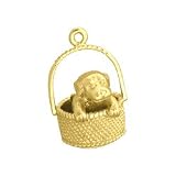 Puppy in a Basket Dog Charm