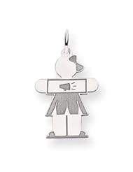 Genuine IceCarats Designer Jewelry Gift 14K White Gold Kid Charm