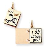 14k Two-Tone Antiqued To The Best Grandma (Opens) Book Charm