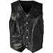 Mosaic Leather Biker Vest Black, BLACK, M