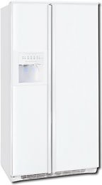 Frigidaire Gallery Series GHSC39ETJW 22.6 cu. ft. Counter-Depth Side-by-Side Refrigerator with 3 Glass Shelves, Gallon Door Storage, 3 Humidity Controls, External 7 Button Ice/Water Dispenser and Requires Custom Panels: White Trim