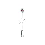 Autotecnica 700180 Dodge Caliber Chrome Short Skull Antenna With Red Eyes - by Autotechnica
