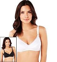 2 Pack Maternity Cotton Rich Non-Wired Spotted Nursing B-H Bras