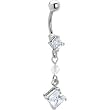 Vintage Southwest Diamond Shape Dangle Belly Ring