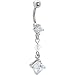 Vintage Southwest Diamond Shape Dangle Belly Ring