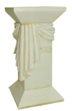 Säule in der Höhe von 56 cm idial als Beistelltisch in creme-pattina