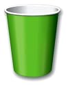 Green Paper cups - 14 x 9ox lime green paper cups great for christmas, hulk party ben 10 party